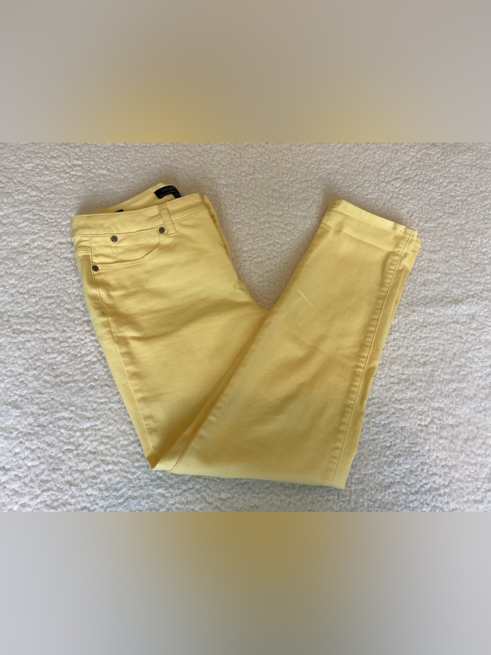 Talbots Simply Flattering Yellow Ankle Pants Size 4 Coastal Preppy Stretch